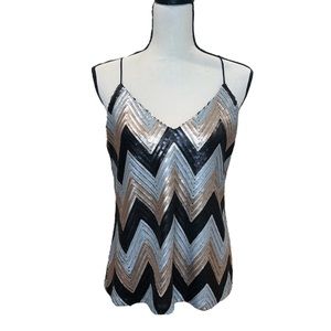 NWT Lavender Brown Zig Zag Sequin Cami